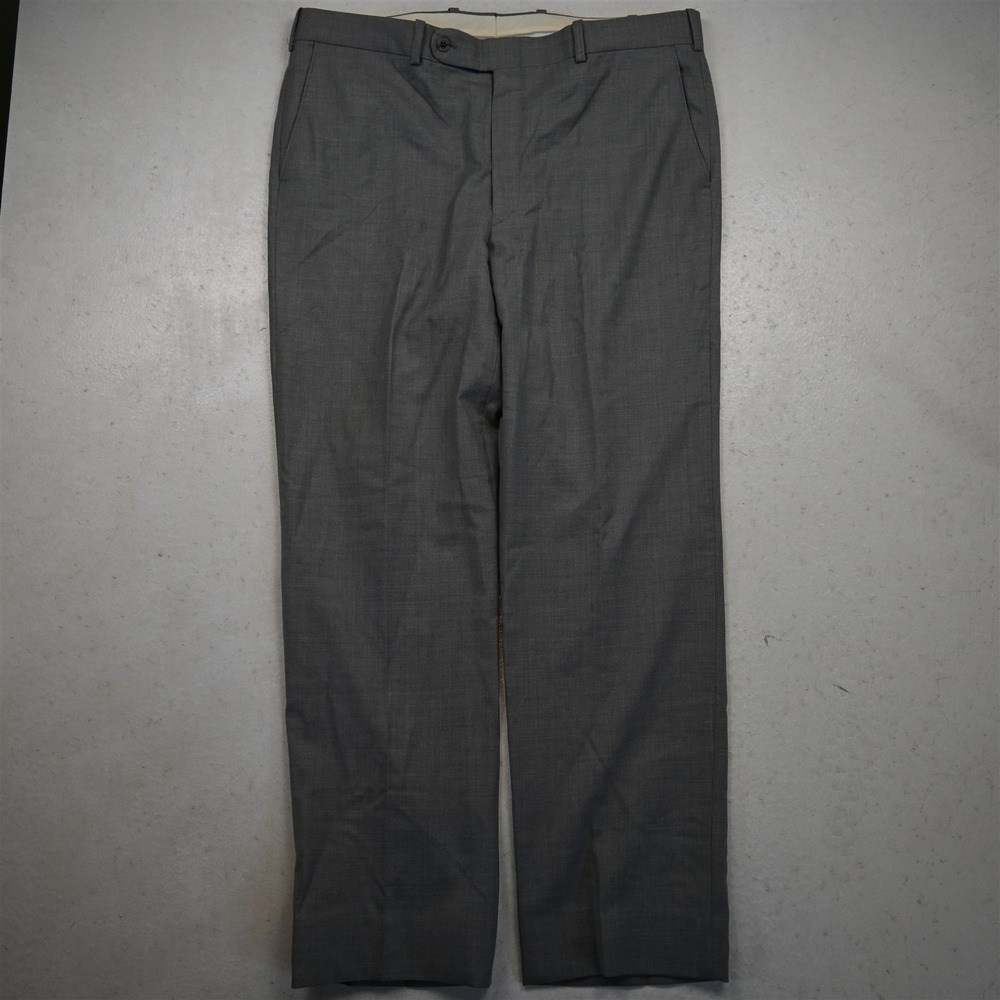 Tom James 36x32 Gray Wool Flat Front Straight Dress Mens Pants